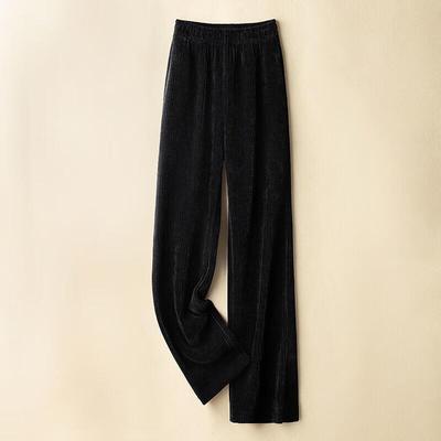 Sibaishe Women's Elastic High-Waist Loose Wide-Leg Drapey Pants