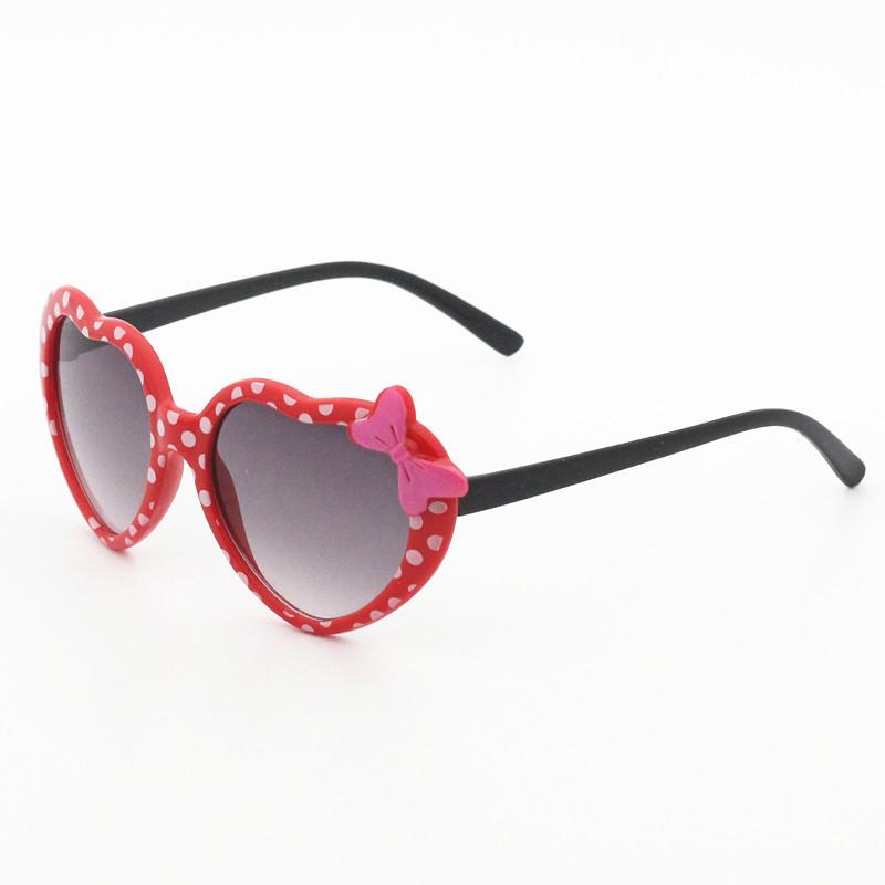 

New Korean Heart Shape Sunglasses Cute Bow Design Sun Glasses Fashionable Dotted Eyewear красный