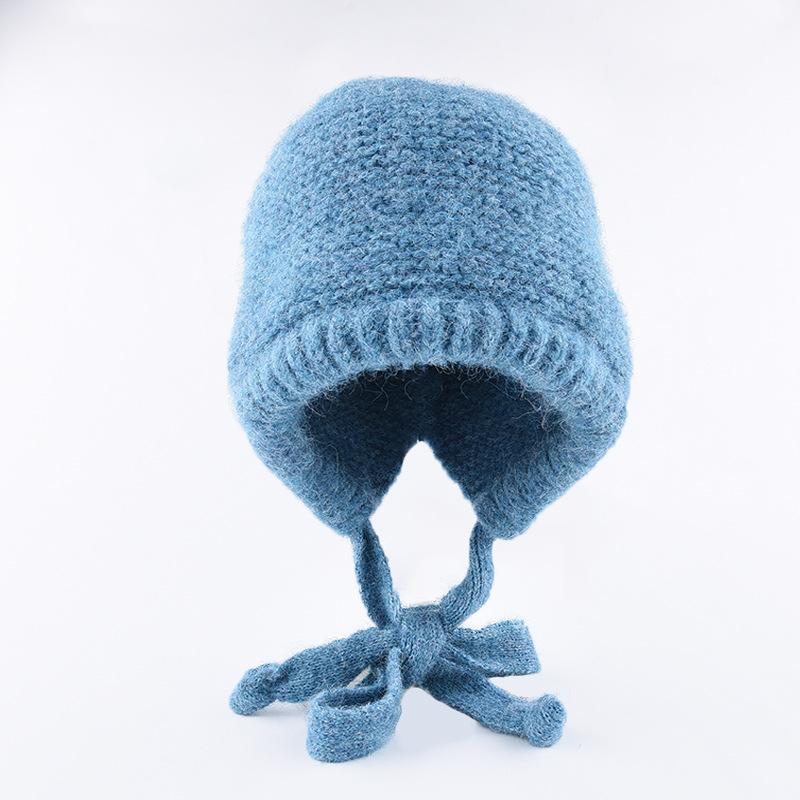 

Сумки и шляпы Балаклавы Плюшевые шапки Женские зимние теплые наушники Шерстяные вязаные шапки-пуловеры Тренд Average size (55-60cm) синий