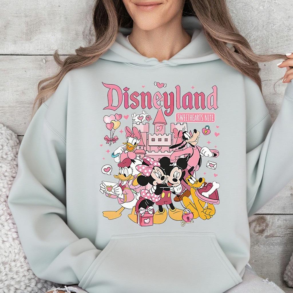 Disney Parent-child Valentine's Day Gifts: Mickey and Friends Multi-color Hoodies, Autumn and Winter Tops, Casual Sportswear