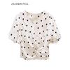 In Stock: Gourcuff Women's Retro Polka Dot Puff Sleeve Waist-Cinched Shirt - 2026 Spring New Arrivals