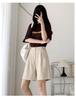 Women's High-Waisted A-Line Ice Silk Bermuda Shorts