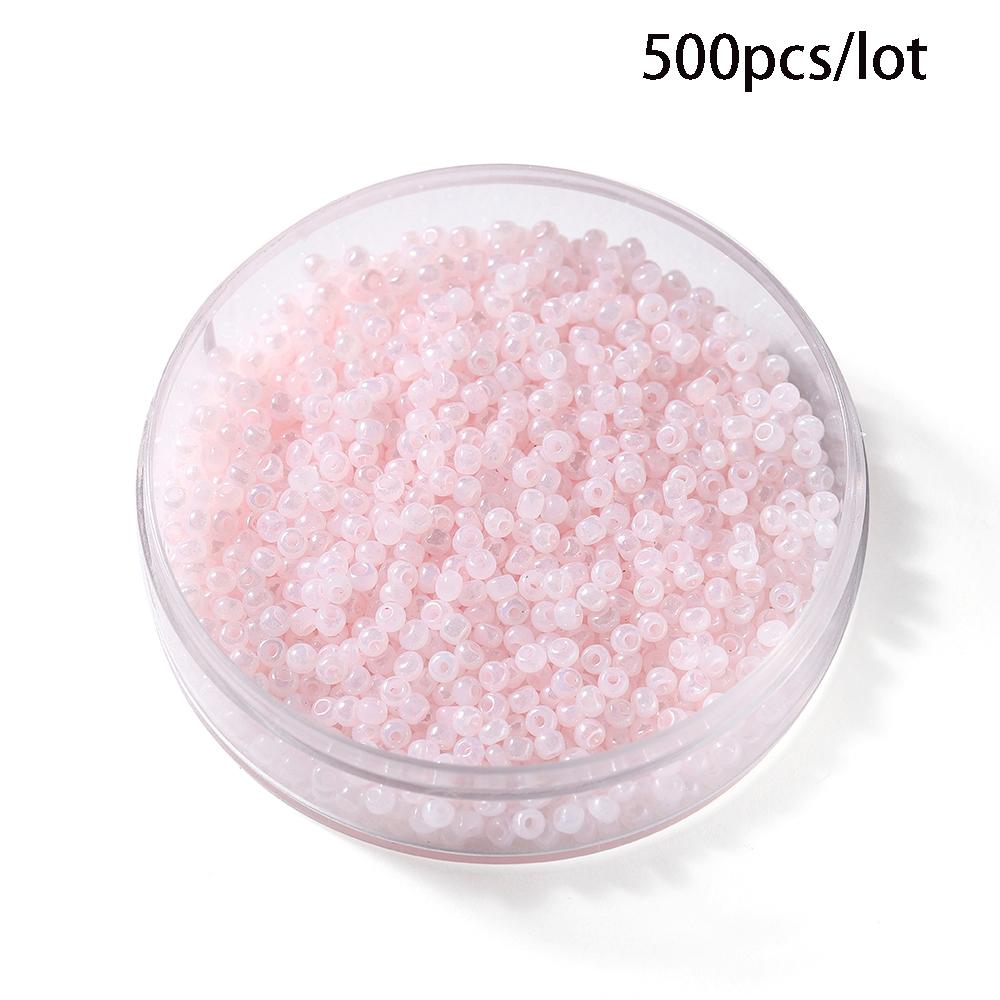500/800Pcs/Lot 2/3mm Candy Color Glass Seed Beads Cute Bulk Small Bead Bracelet Handicraft for DIY Jewelry Making Accessories
