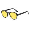 Men Women's Trendy Night Vision Glasses with Box Unisex Outdoor Foldable Sunglasses Retro Round Frame UV Protection Sun Glasses