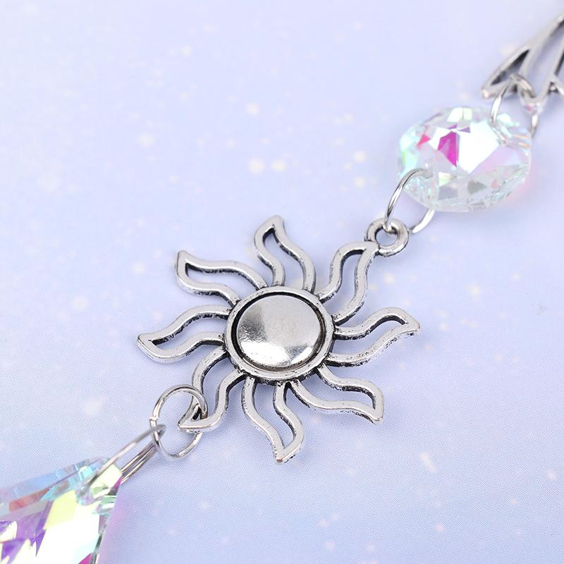 1Pc  Wind Chime Moon Sun Star Catcher Diamond Prisms Pendant Dream Catcher Rainbow Hanging Drop Home Windchime