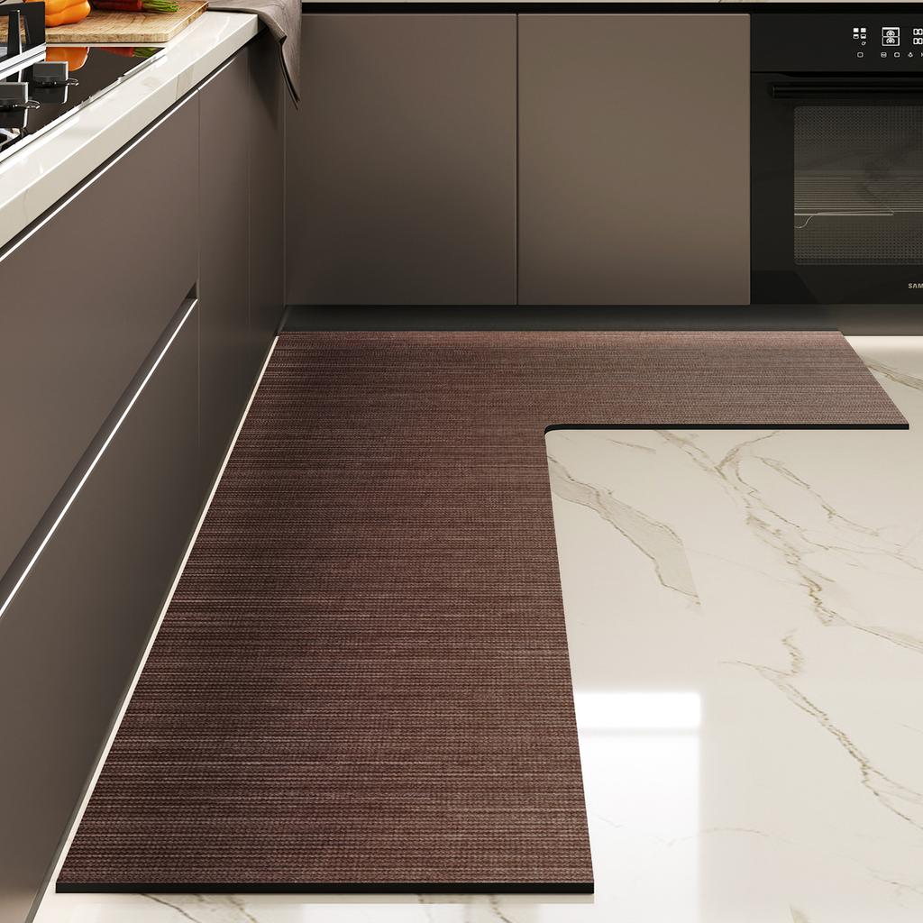 Simple And Gradual Change L-Shaped Kitchen Floor Mat, Water-Absorbing Oil-Absorbing Quick-Drying Floor Mat, Dirt-Resistant And Wear-Resistant Anti-Ski