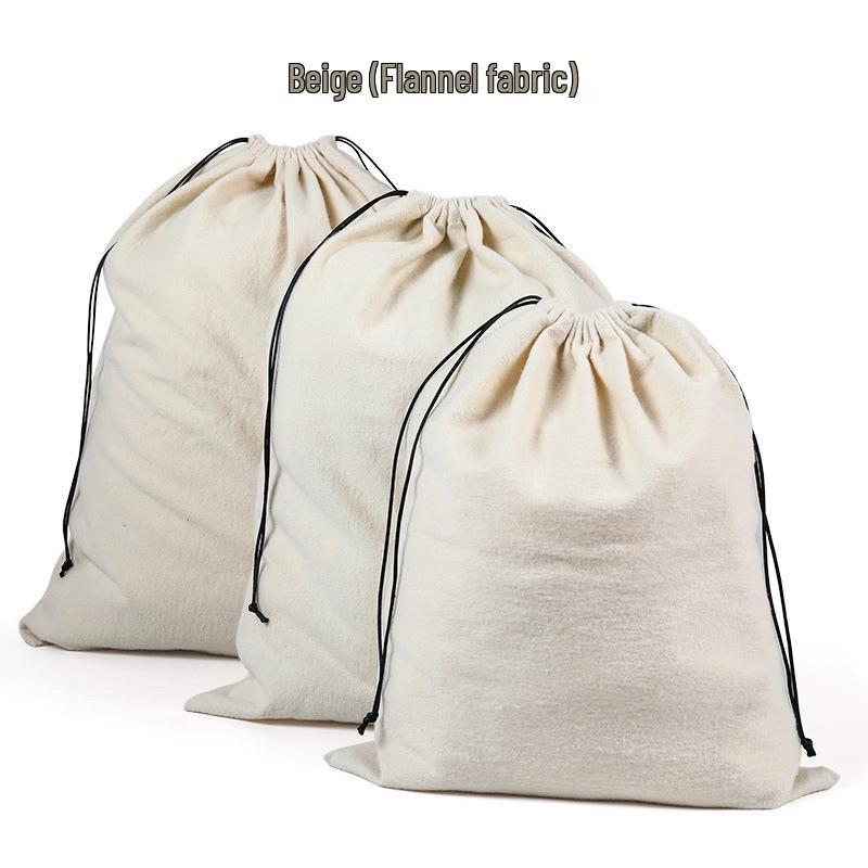 Pure Cotton Flannel Travel Dustproof Drawstring Bag - Large Capacity Storage with Printed Logo