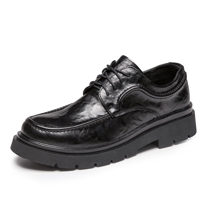 

Модные новые кожаные оксфорды на платформе, слипоны на толстой подошве, мужские туфли дерби, повседневные черные лоферы, мужские туфли с квадратным носком, формальные туфли для платья 44 чёрный