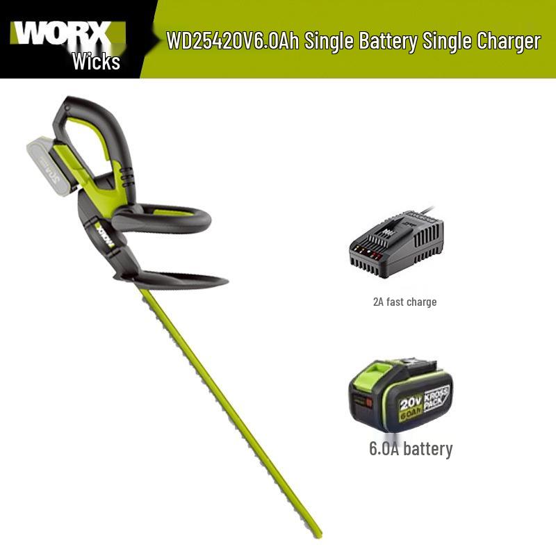 Wickes Cordless Electric Hedge Trimmer with Lithium Battery - Multifunctional Small Pruning Shears (Model WD254)