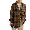 Women's Plaid Jacket Shirt – Retro Hong Kong Style, Chic Blouse for Spring/Autumn 2025