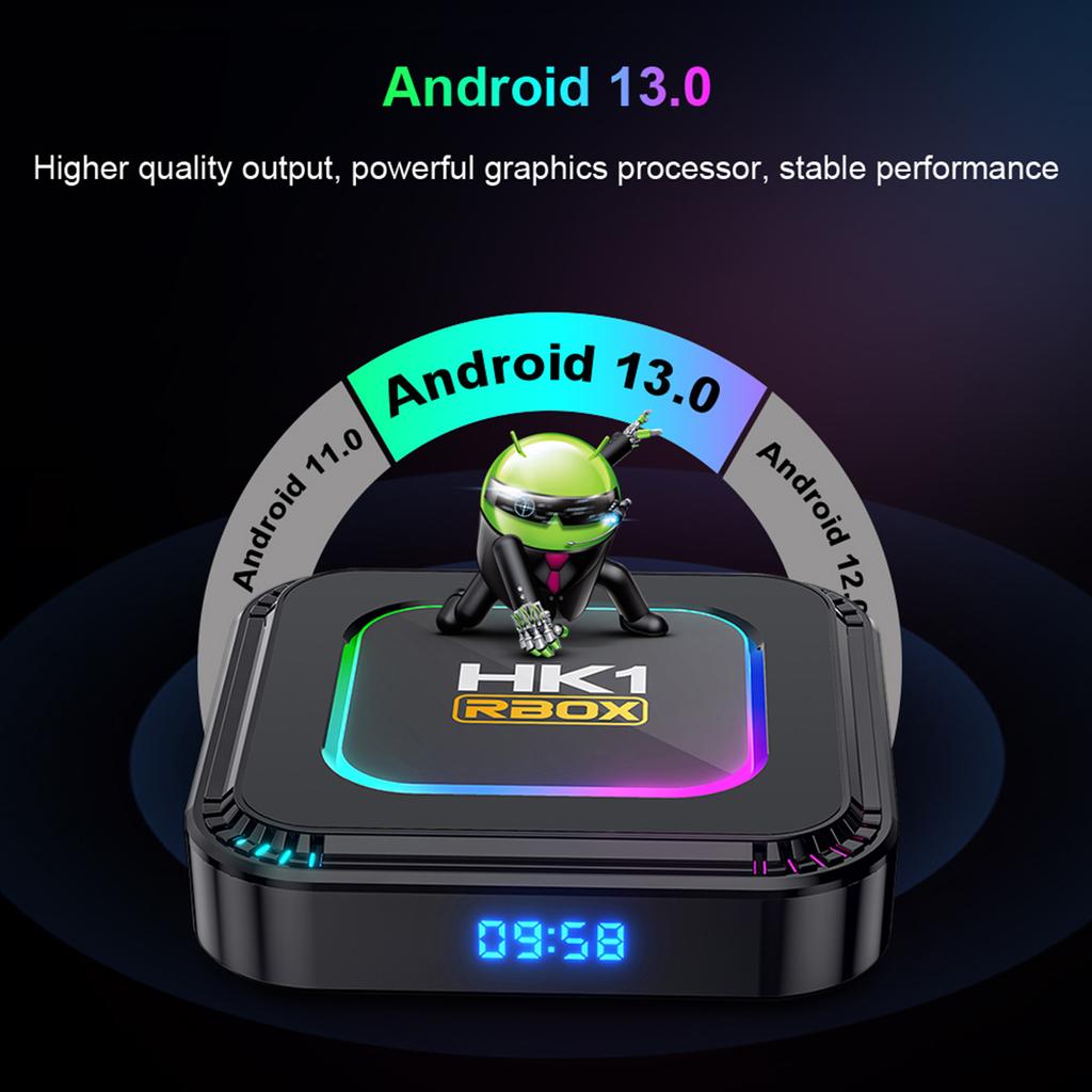 HK1 RBOX K8 Android 13.0 Smart TV Box RK3528 Quad-core UHD 4K Media Player H.265 Decoding HDR10+