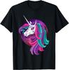 Day of the Dead Unicorn - Cool Purple Moon Sugar Skull T-Shirt