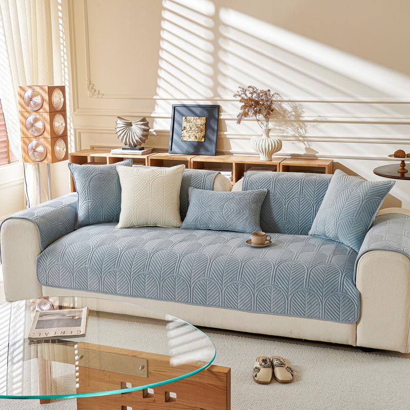 Sofa Cushion Autumn And Winter  New Four-Season Universal Leather Non-Slip High-Grade Thickened Seat Cushion Blanket Plush Cover Towel