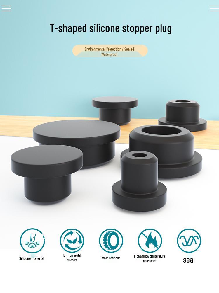 Silicone Rubber T-Plug: Soft, Round, Waterproof, High-Temp Resistant Sealing Stopper