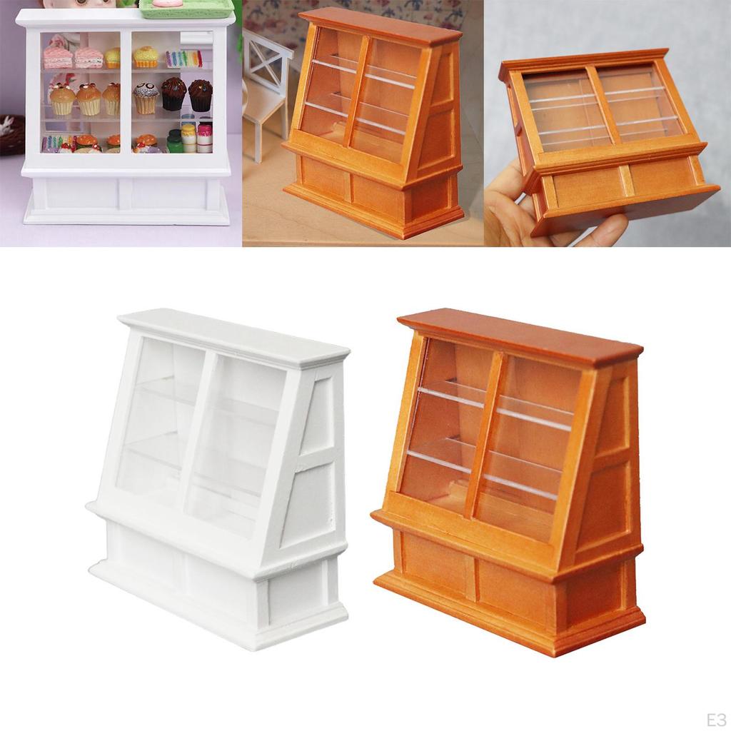 Dollhouse Bakery Cake Cabinet, 1:12 Scale Miniature Furniture Accessories Decoration
