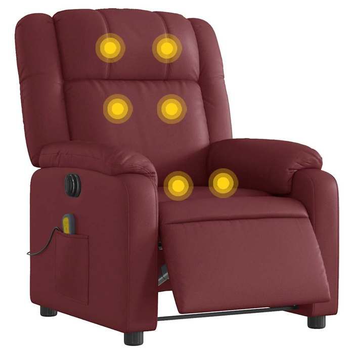 VidaXL Electric Reclining Massage Chair Bordeaux Red 3205147