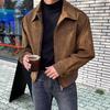 Men's Retro Suede Lapel Jacket - Stylish Autumn/Winter Zipper Coat