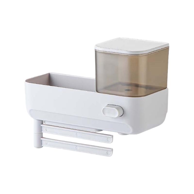 

Регулируемая раковина с держателем для мыла и моющего средства, многофункциональная сушилка для посуды, инструмент для организации ванной комнаты серый