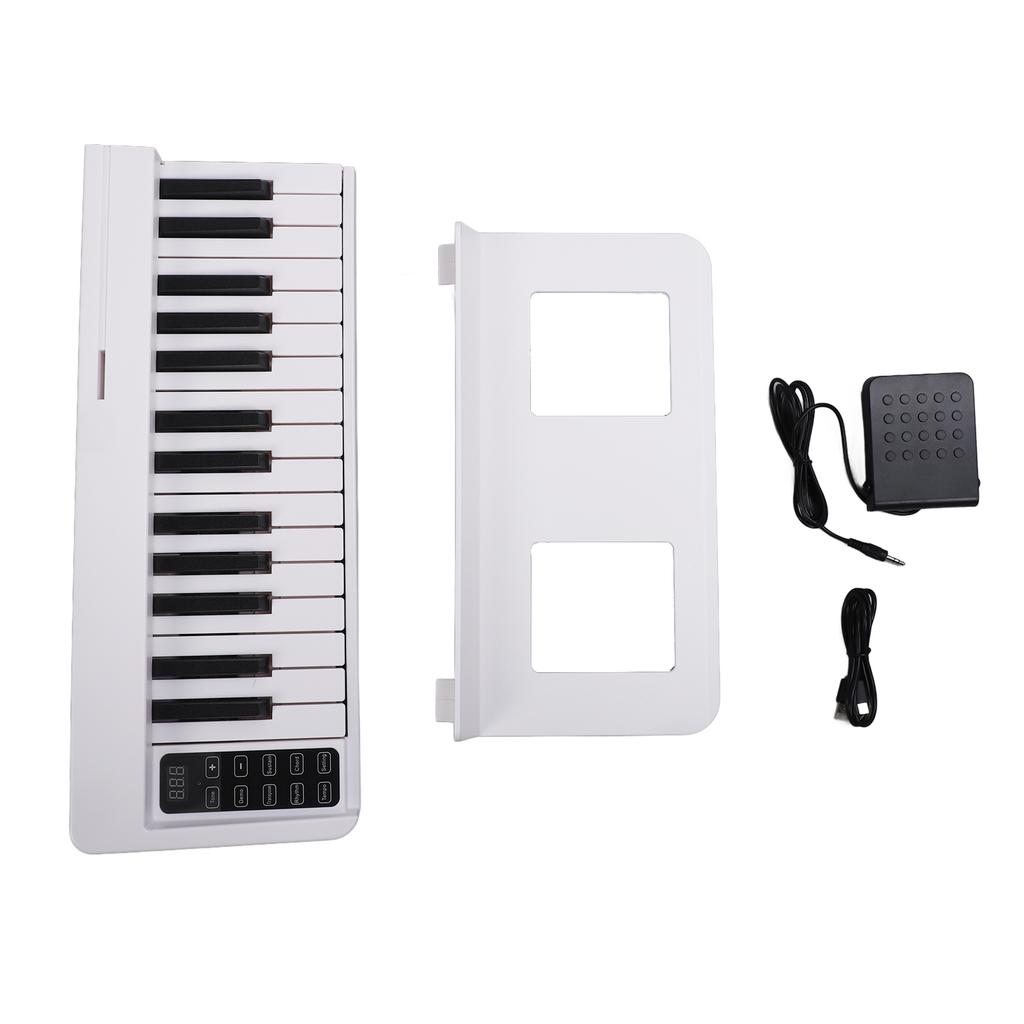61 Key Folding Piano Full Size Rechargeable Clear Tones Folding Piano Keyboard for Beginner Black