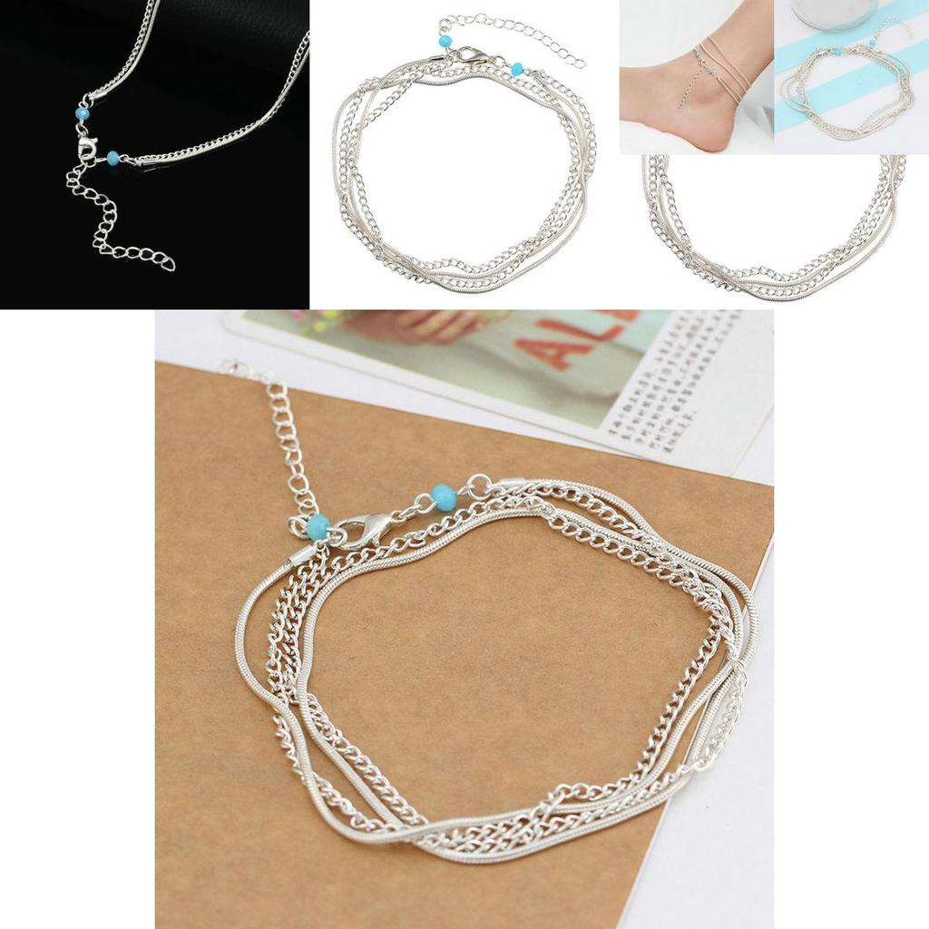 Chic And Stylish Womens Turquoise Charm Anklet For Beach And Sandal Wear