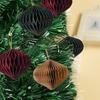 New Year Christmas Tree Paper Honeycomb Hanging Decoration Lantern Pendant Home Party Birthday Decor Ornament Easy Assemble