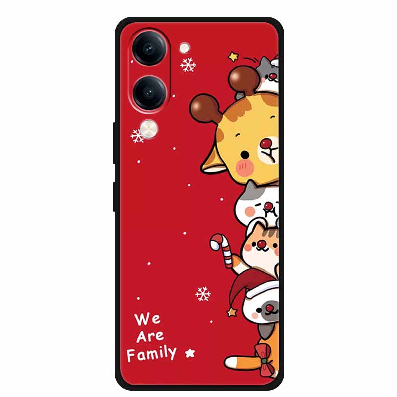 Christmas Case For Vivo Y04 Y04S Y37C Soft Silicone Phone Cover Funda For Vivo Y 04 04S 37C Black TPU Protective Bumper Casing