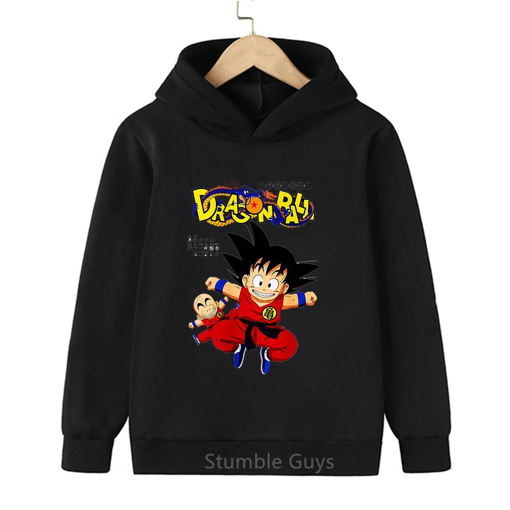 Sweat à capuche imprimé Anime Dragon Ball Goku, Sweat à capuche unisexe pour enfants garçons et filles, Hauts pull à manches longues Super Saiyan pour enfants