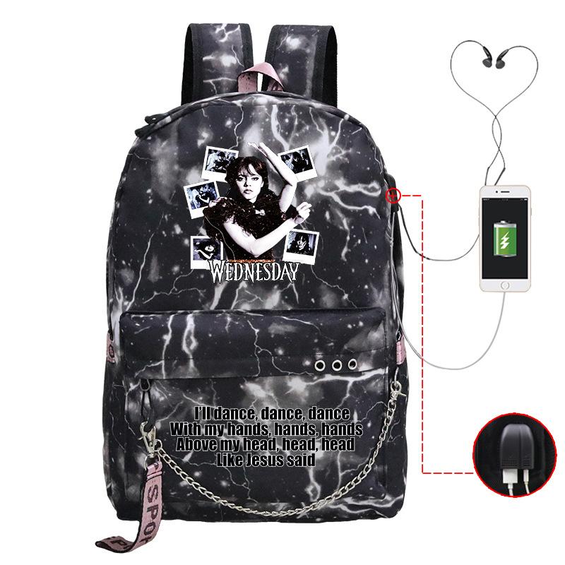 Usb Backpack Printed Travel Bag American Drama Peripheral Leisure Junior High School Student Schoolbag