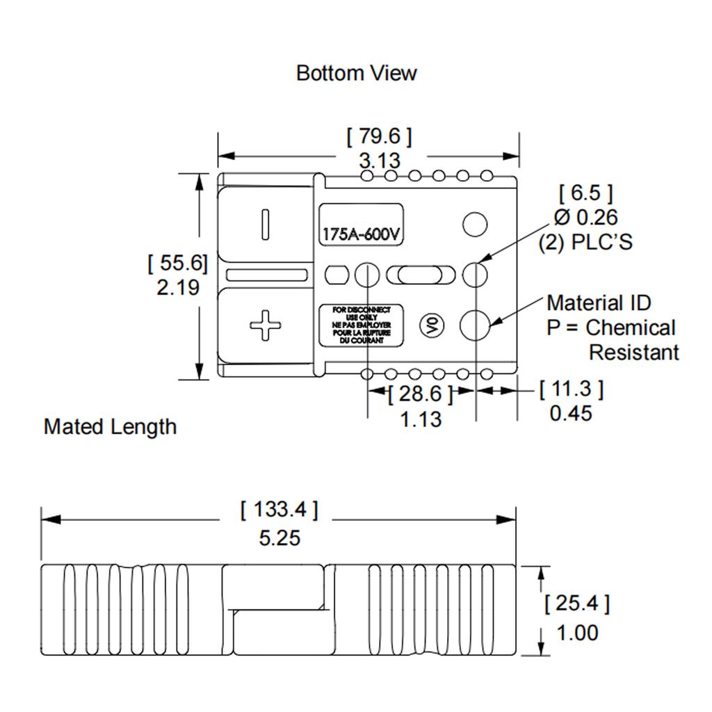 Battery Connect Disconnect Plug Terminal SB175A Battery Cable Quick Connector Suitable for Forklifts Boats