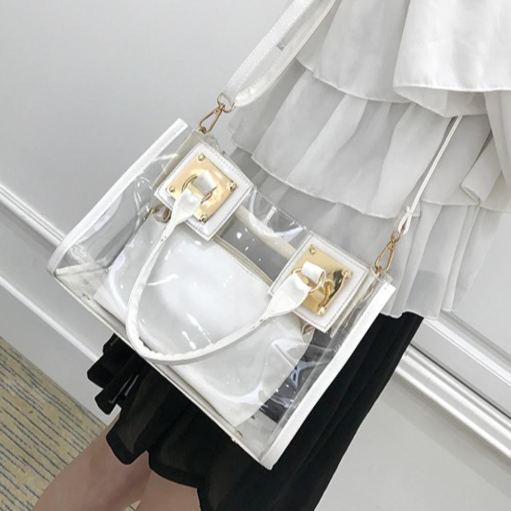 Transparent Clear Totes Bags Summer Shoulder Messenger Bag Casual Women Handbags  Girls Gift