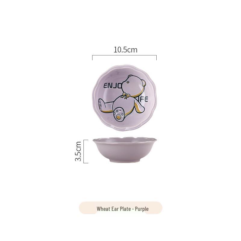 Dairuien Bear Underglaze Ceramic Tableware Purple