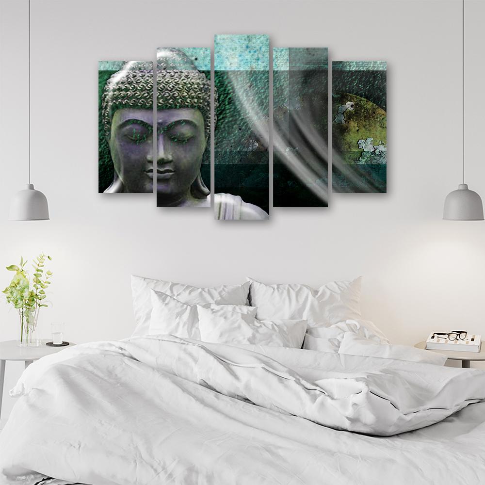 Pětidílný obraz na plátně Zen Buddha Turquoise Wellness