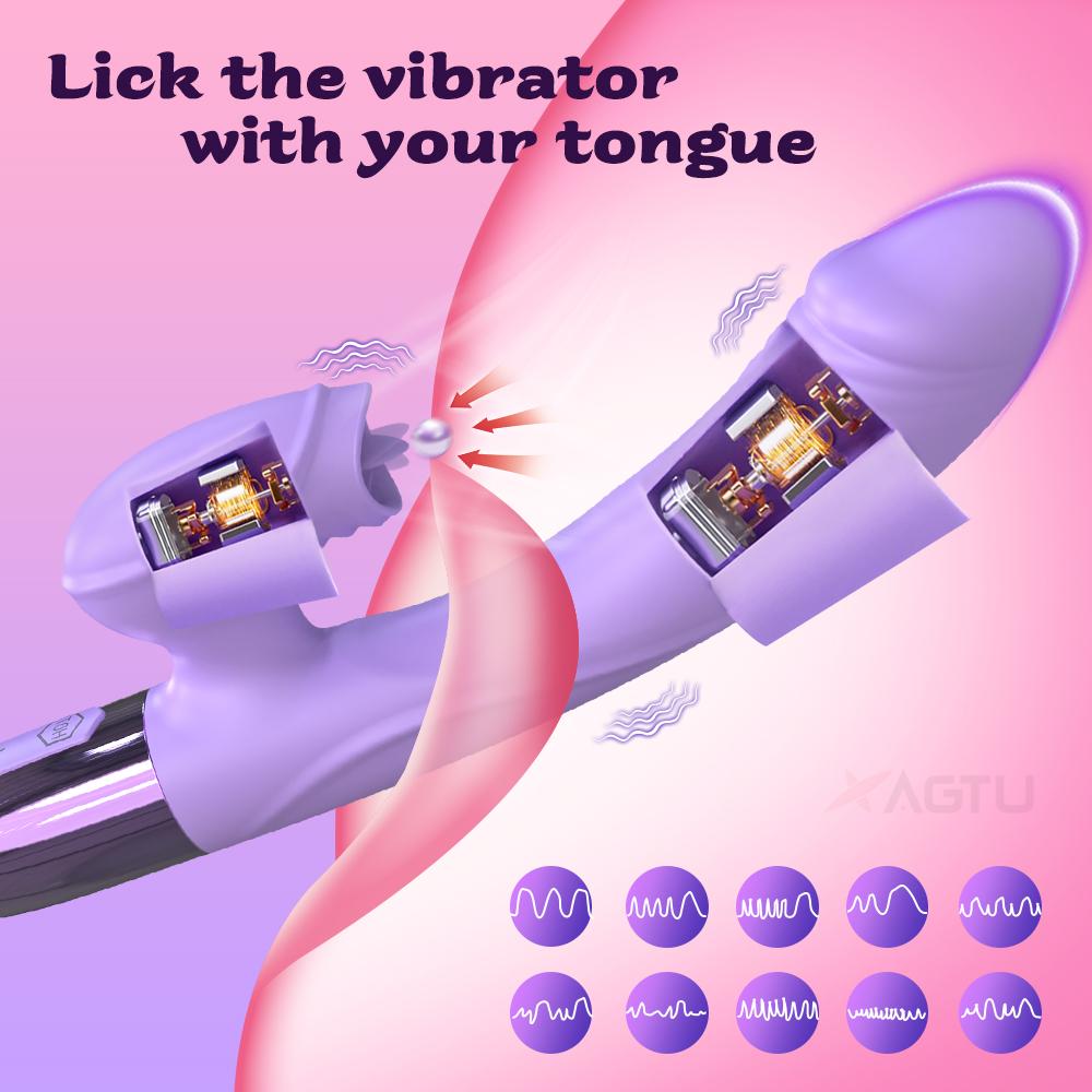 Kraftvoller Vibrator für Frauen Zungenlecken Klitoris Vibrationsstimulator Weiblicher Masturbator G-Punkt Dildo Erwachsenenartikel Sexspielzeug