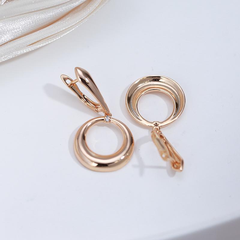 Kruhové náušnice Kinel Rose Gold Color pro ženy Vintage jemné šperky