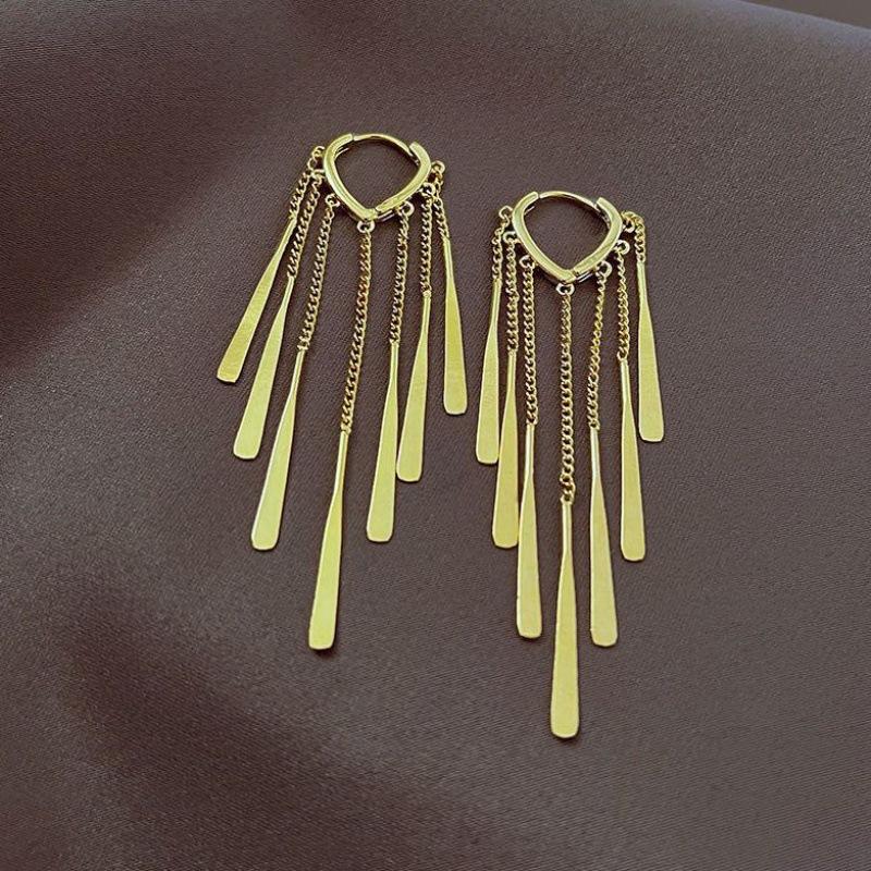 

Длинные серьги с кисточками с металлическими блестками для женщин, модный дизайн, длинные серьги в форме сердца для вечеринок, серьги-капли