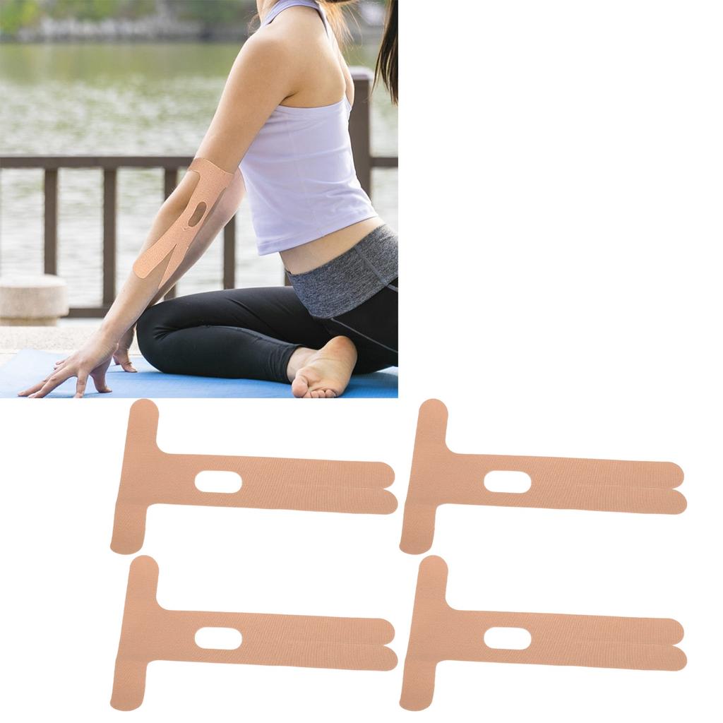 4pcs Precut Elbow Tape Waterproof Breathable Muscle Support Elastic Sports Tape for Running Basketball