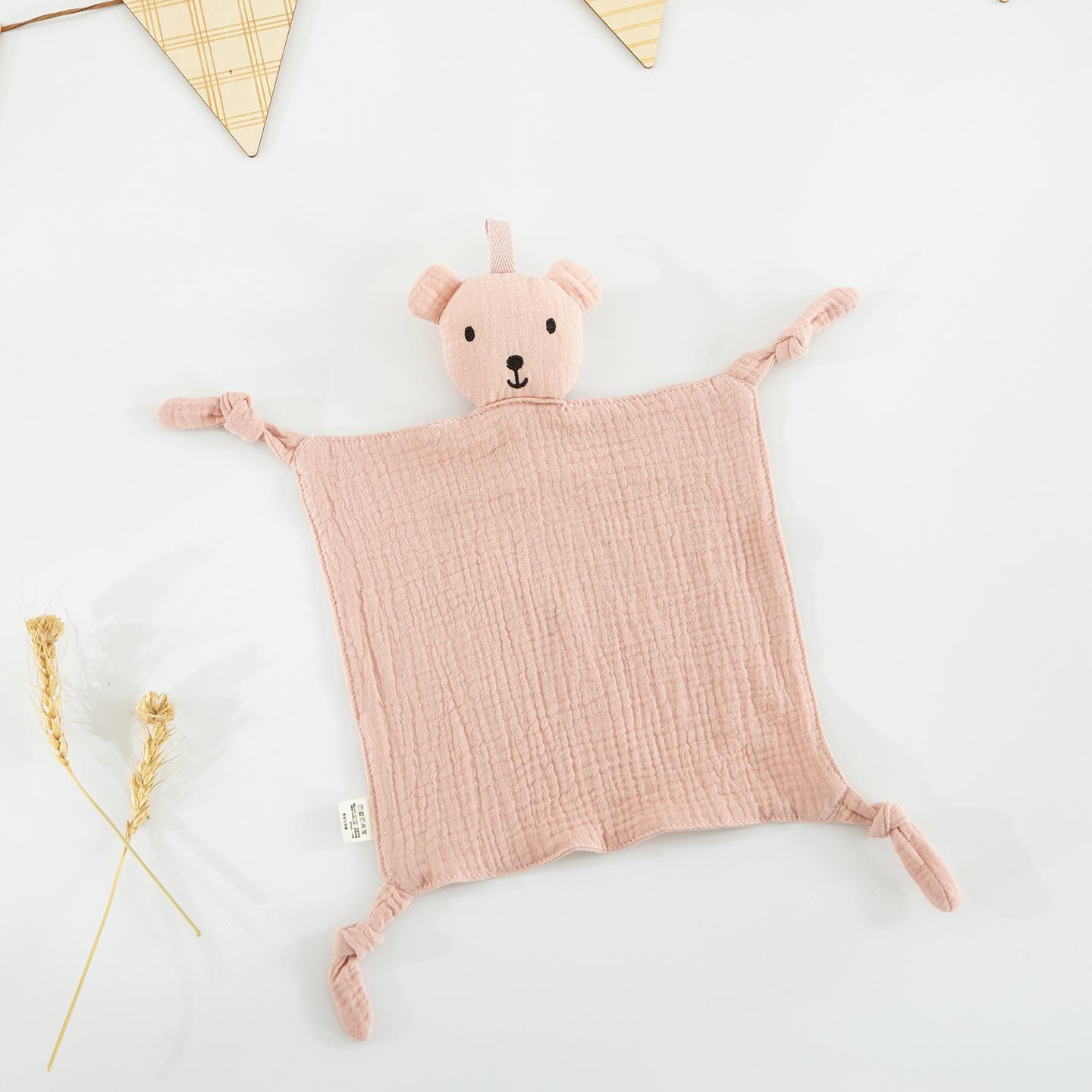 Детский плед из чистого хлопка: Кукла-кролик, Слюнявчик, Успокаивающая шуршащая игрушка