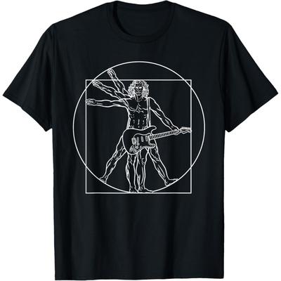 Vitruvian Man Guitar Rocker Da Vinci Guitarist T-Shirt