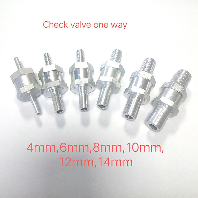 Car Accessories Durable Aluminum Car Fuel One Way Check Valve Barb Fitting Anti Backflow for 4/6/8/10/12/14mm Hose Line Fuel System Fittings7