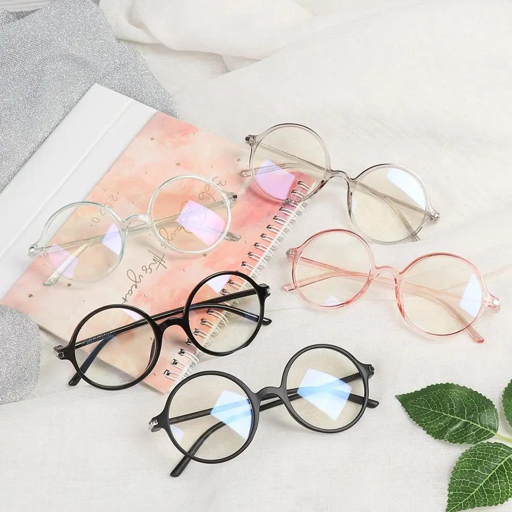 Vintage Round Anti Blue Light Glasses Clear Lens Fashion Plastic Frame Goggles Optical Men Women Eyeglass Frame Fake Eyewear