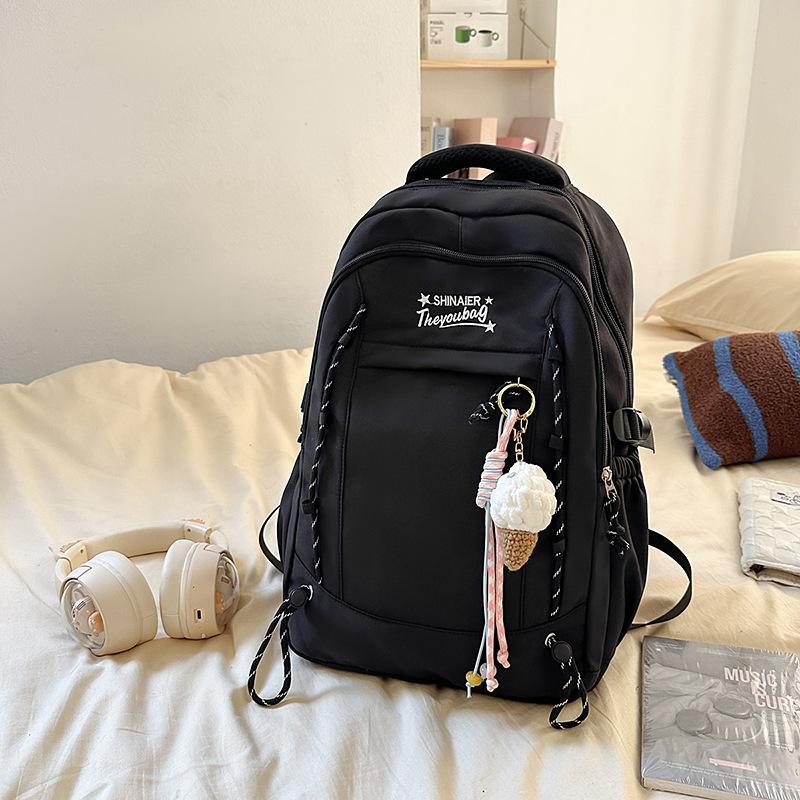 Schoolbag Korean version of college style large-capacity backpack high value lightweight leisure travel backpack junior high school student schoolbag