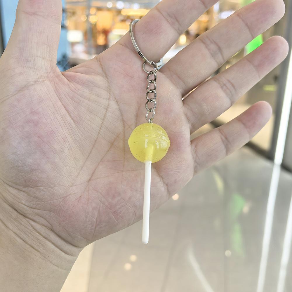 Simulation Lollipop Keychain Candy Pendant Transparent Resin Diy Accessories Couple Family Keychain Pendant