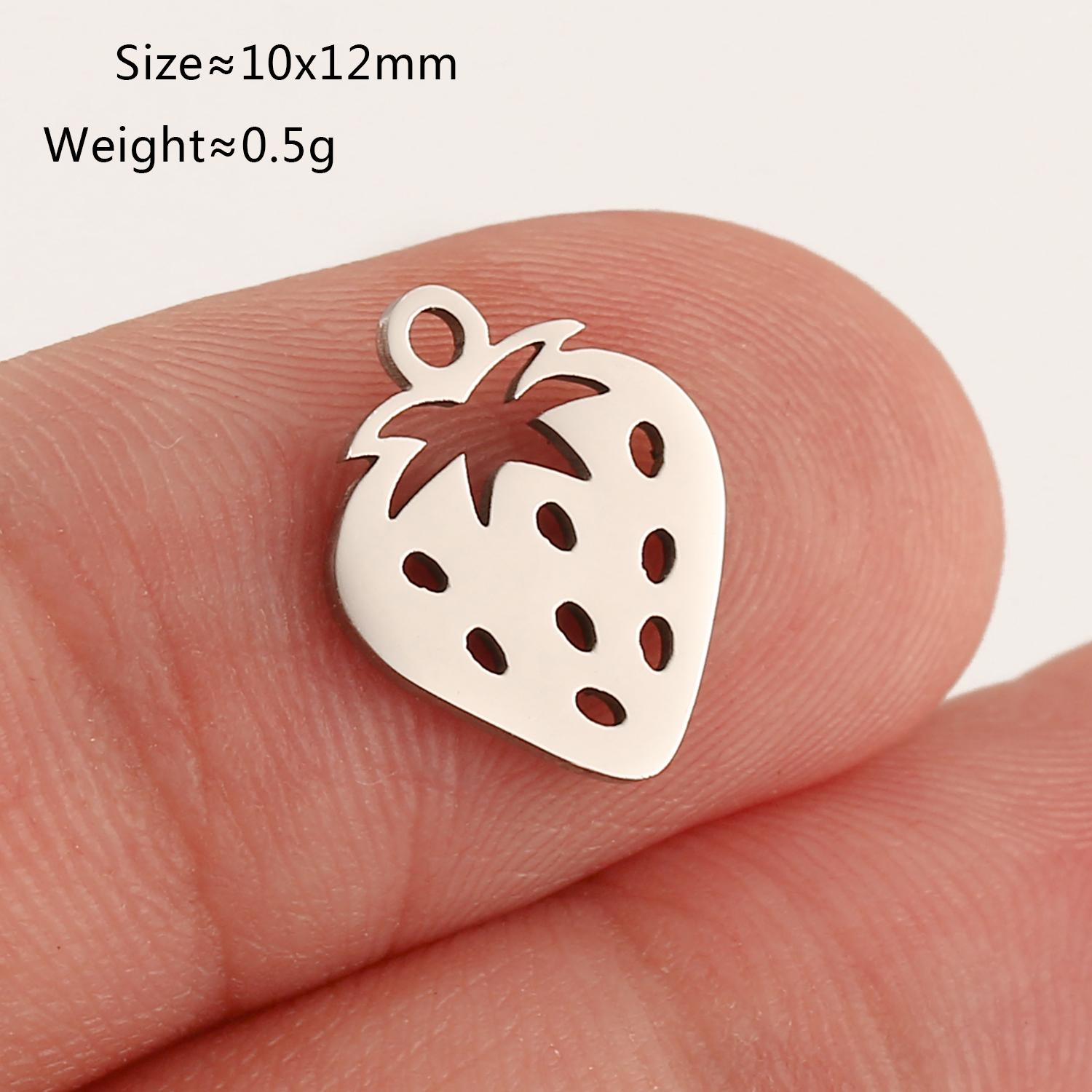 

5Pcs Strawberry/Cherry/Pineapple/Watermelon Charms Stainless Steel Fruits Pendants DIY Bracelets Necklace Making Jewelry Making