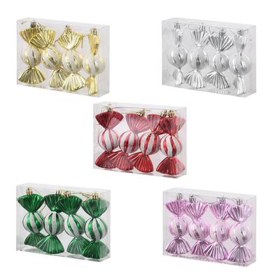4x Ornements d'Arbre de Noël Décorations Pendentifs Bonbons de Noël pour le Nouvel