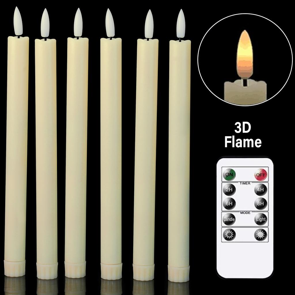 3 oder 6 Stück Beige/Schwarz Raum Dekorative Weihnachten Halloween Kerzen, 6,5 Zoll/10 Zoll Kunststoff Valentinstag Kerzenlicht Feiertag