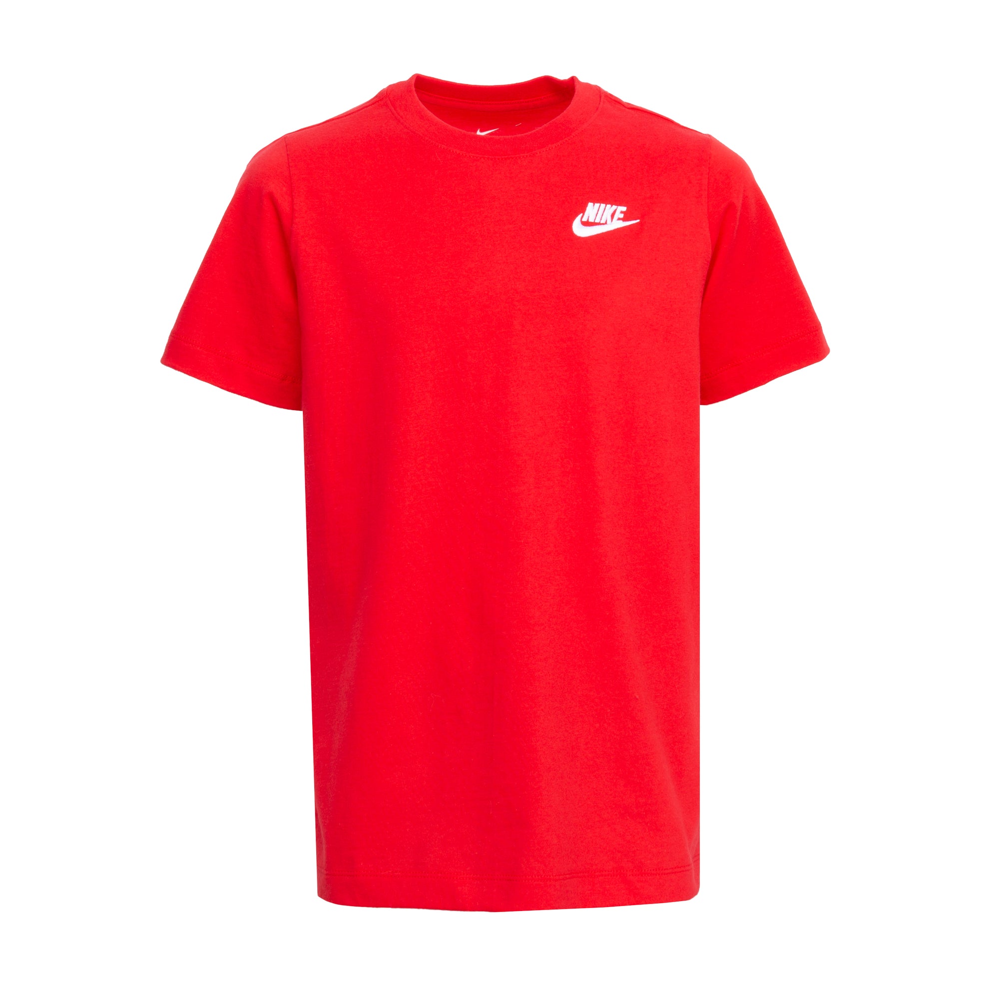 

Nike Спортивная футболка с вышитым логотипом и коротким рукавом, детские топы, университетский красный AR5254-657 L