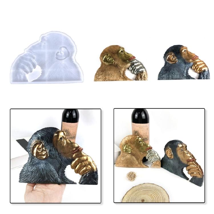 Thinking Gorillas Ornament Decoration Mold Epoxy Resin DIY Craft for Home Decor