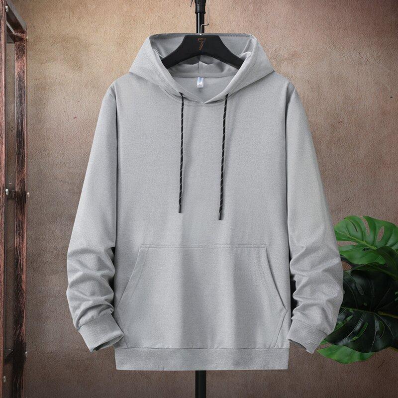Autumn and Spring New Fashion Trend Pure Color Sports Fitness Hoodie Men's Loose Comfortable Plus Size High Quality Outerwear