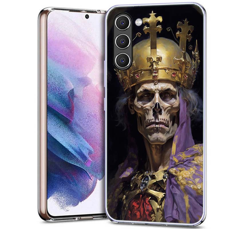 Crown Skeleton Emperor Phone Case for Samsung A54 A14 A24 A34 A17 A37 A57 A55 A35 A25 A15 A13 A23 A33 A53 A07 A05S A04S A03 A73