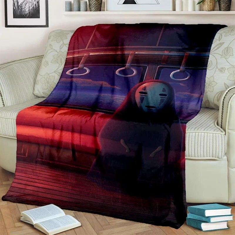 Spirited Away 3D-Cartoon-Anime-HD-Decke, weiche Überwurfdecke für Zuhause, Schlafzimmer, Bett, Sofa, Picknick, Reisen, Büro, Decke für Kinder